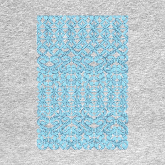 Ikat Lace in Pale Blue on Navy by micklyn